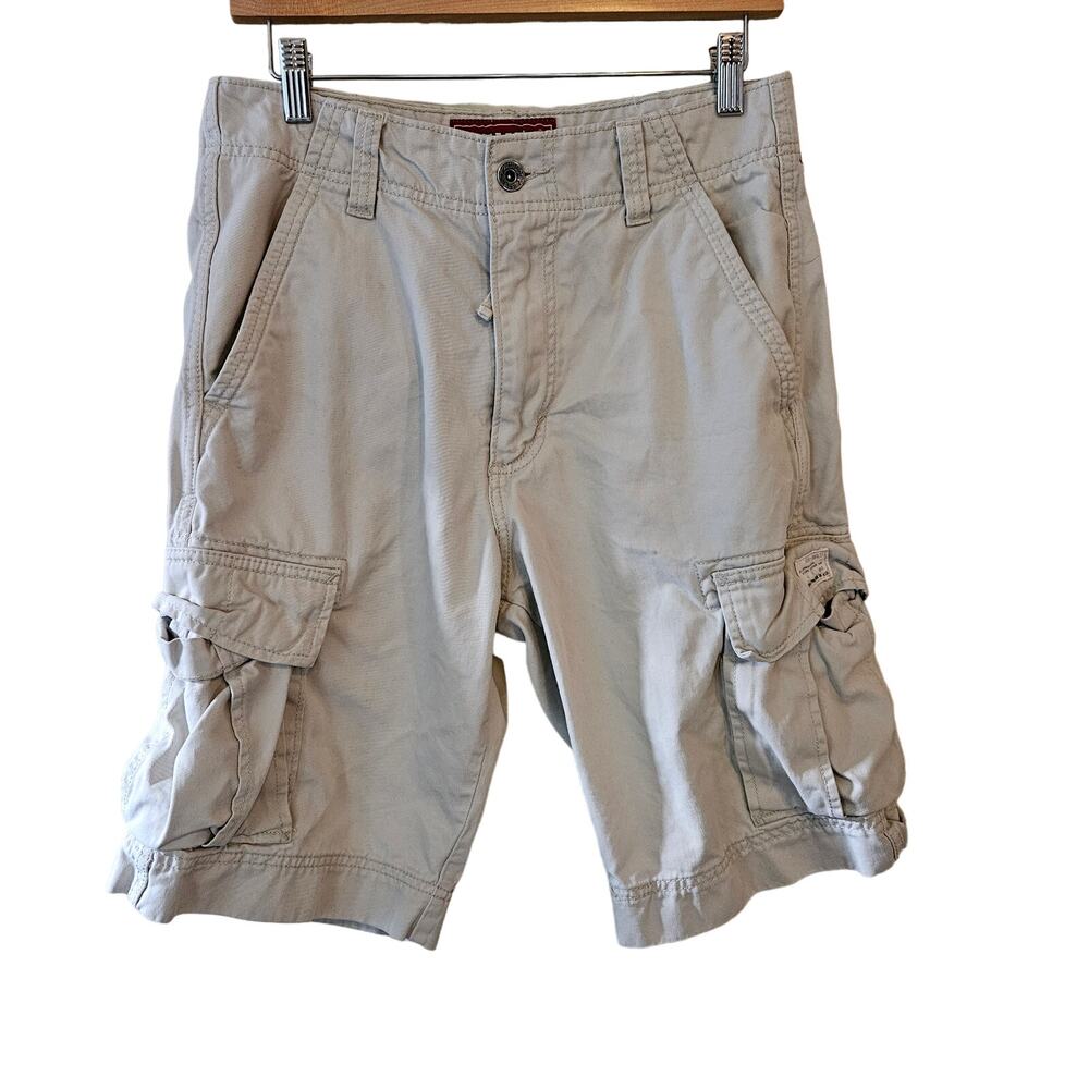 Vintage Y2K Levi's Khaki Cargo Shorts Size 30 Beige Utility Grunge Skate